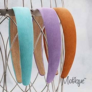 1 Inch Wide Suede Like Headband Solid Hair band for Women and Girls (Lavender)