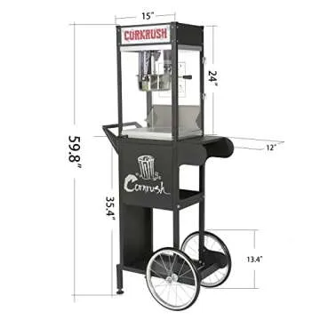 8 Ounce Vintage Popcorn Popper Machine with Cart