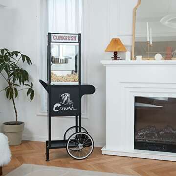 8 Ounce Vintage Popcorn Popper Machine with Cart