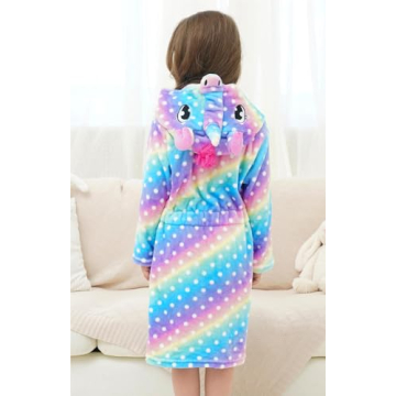 Doctor Unicorn Cozy Hooded Robe for Girls Age 3-4