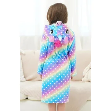 Doctor Unicorn Cozy Hooded Robe for Girls Age 3-4