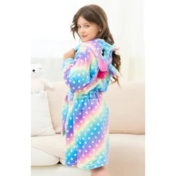 Doctor Unicorn Cozy Hooded Robe for Girls Age 3-4