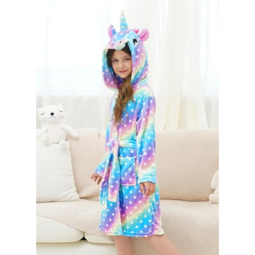 Doctor Unicorn Cozy Hooded Robe for Girls Age 3-4
