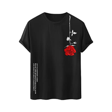 SOLY HUX Men's Graphic Tees Vintage T-Shirts Floral Letter Print Crewneck Short Sleeve T Shirts Casu...