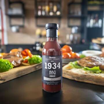 1934 BBQ Sauces - Original, Smoke, Heat & Sweet Onion, 14 OZ. Bottles, 4 Pack | No High Fructose Cor...