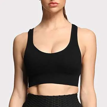 Aoxjox Women's Ribbed Sports Bra - Comfort & Style for All