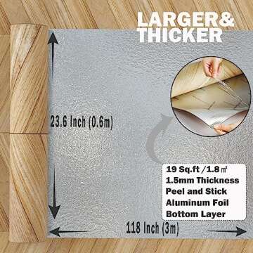 Oxdigi Peel and Stick Herringbone Vinyl Flooring Roll 23"x 118"/19 Sq.Ft, Self Adhesive Vinyl Floor Tiles Wood Plank Flooring Waterproof Wear-Resistant for Any Room, DIY Floor Coverings, Nature Wood