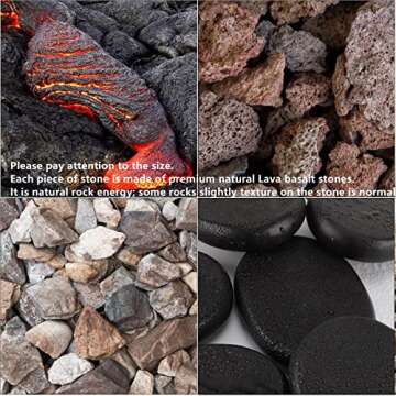 CFHBF 6 Piece Massage Hot Stones Set, Black Large Essential Basalt Hot Rocks Stones for Spas, Massage Therapy, Relaxation, and More (2pcs 8 * 8CM)