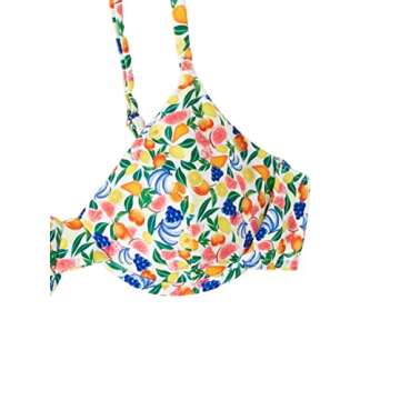 SweatyRocks Women's 2 Piece Bathing Suit Floral Underwire Push Up Bikini High Cut Swimsuit Yellow Blue S