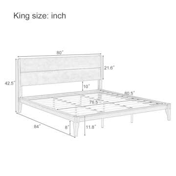 Merax King Size Bamboo Platform Bed Frame, Eco-Friendly Design, Quick Assembly, No Box Spring Needed