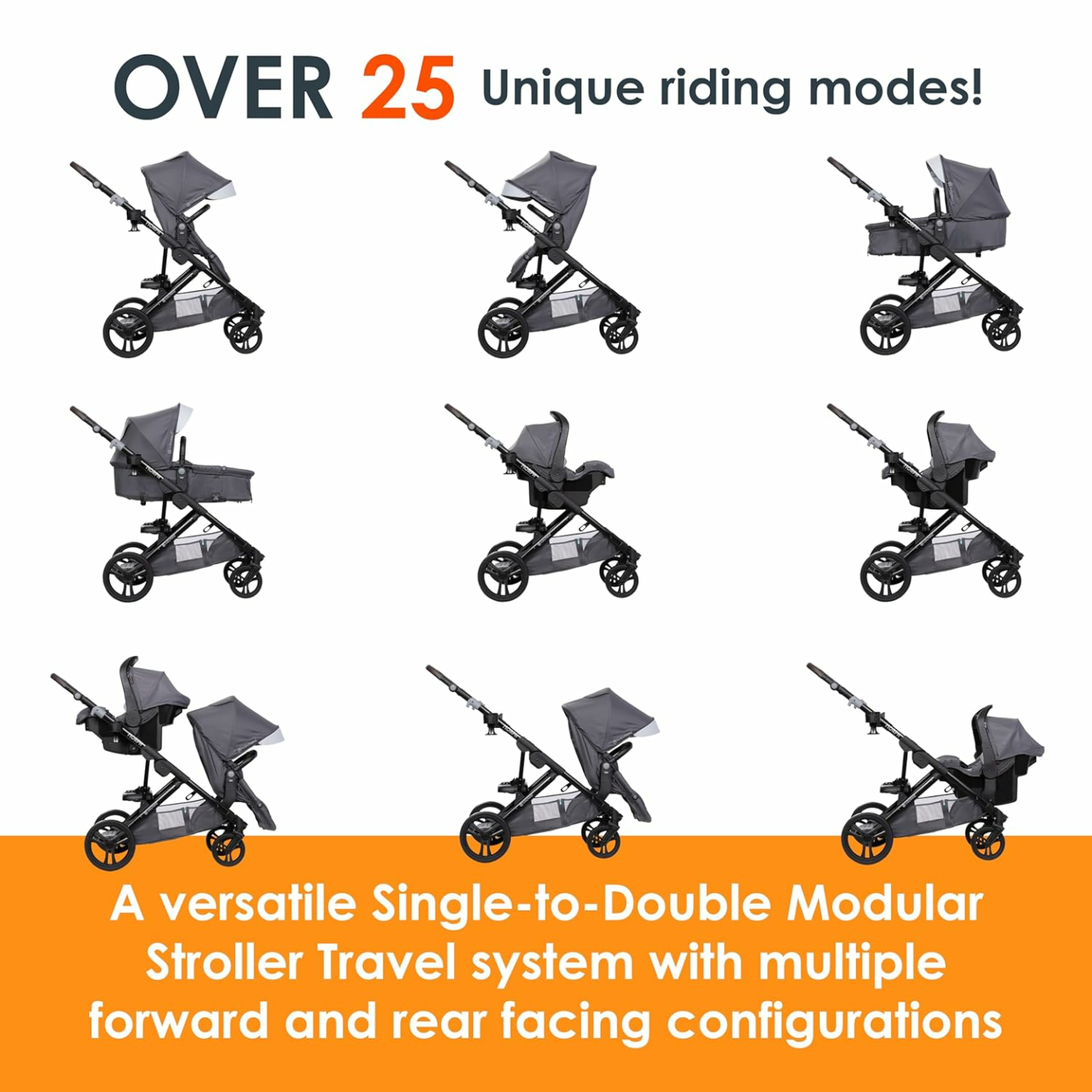 Baby Trend Morph Modular Travel System - Single to Double