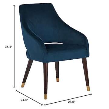 Rivet Fir Modern Velvet Dining Chair - Elegant Comfort