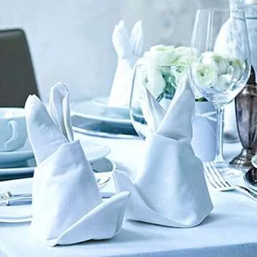 Luxury White Dinner Napkins - 12 Pack - Hotel Quality 18x18