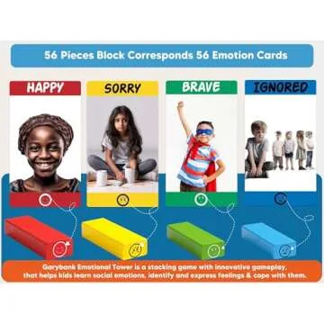 Garybank Emotion Tower: Social Emotional Learning Game with 56 Emotion Cards