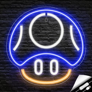 Gaming Mushroom Neon Sign for Boys and Kids Rooms