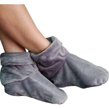 Mars Wellness Heated Microwavable Foot Booties - Cozy Herbal Slippers for Relief