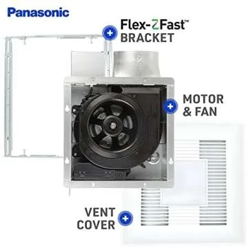 Panasonic FV-0510VSL1 WhisperValue DC Ventilation Fan - Energy-Saving Bathroom Fan with LED Light - 50-80-100 CFM