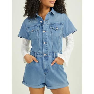Stylish PLNOTME Women's Summer Denim Rompers for Every Occasion