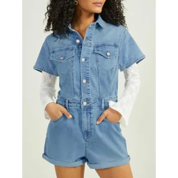 Stylish PLNOTME Women's Summer Denim Rompers for Every Occasion