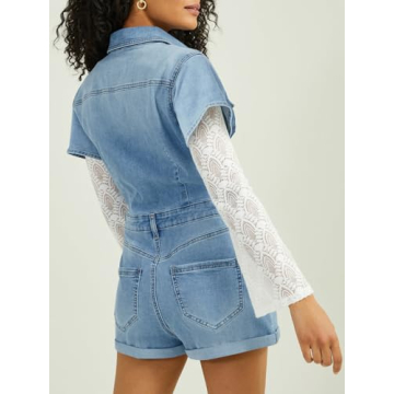 Stylish PLNOTME Women's Summer Denim Rompers for Every Occasion