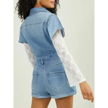 Stylish PLNOTME Women's Summer Denim Rompers for Every Occasion