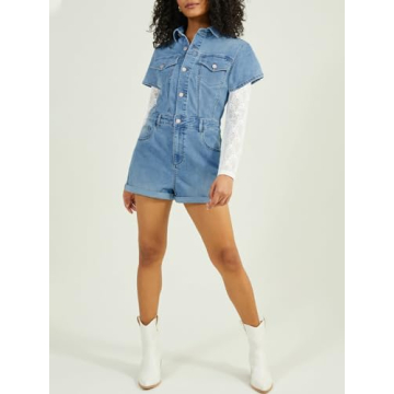 Stylish PLNOTME Women's Summer Denim Rompers for Every Occasion