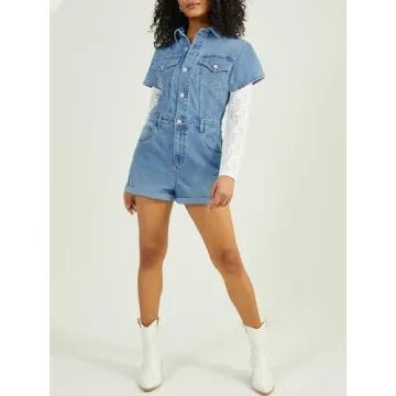 Stylish PLNOTME Women's Summer Denim Rompers for Every Occasion