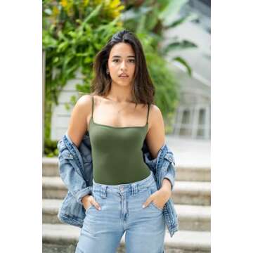 SUUKSESS Sexy Square Neck Bodysuit for Women