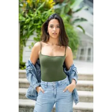 SUUKSESS Sexy Square Neck Bodysuit for Women