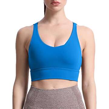 Aoxjox Caged Sports Bras for Women High Impact Fitness Running Multi-Cross Back Training Yoga Crop Tank Workout Tops