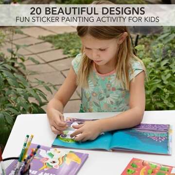 Fun Paint with Sticker Books for Kids Set of 2 - Entertaining Sticker Activity with Vibrant Themes Keeps Kids Ages 4-8 Busy - Perfect Puzzle to Learn Shapes and Numbers at Home or Travelling