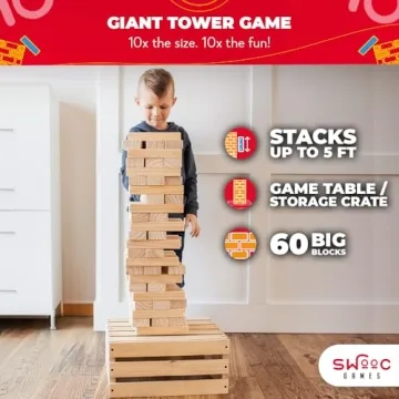 Buy Giant Tower Game - 60 Blocks for Outdoor Fun