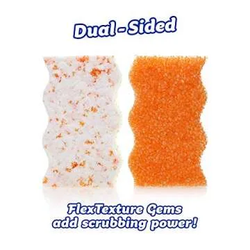 Scrub Daddy - Eraser Daddy with Scrubbing Gems Dual-Sided Scrubber and Eraser, Lasts 10x Longer Than Ordinary Melamine Erasers, Water Activated, Ergonomic, 2ct (Pack of 2)