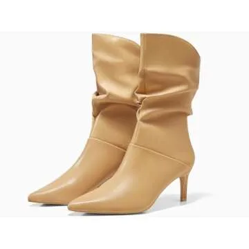 Stylish Coutgo Women's Slouchy Mid Calf Boots for All Occasions