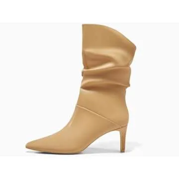 Stylish Coutgo Women's Slouchy Mid Calf Boots for All Occasions