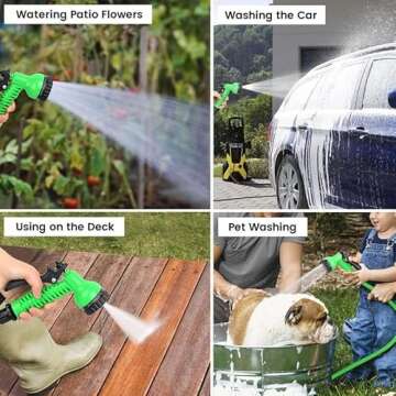 Garden Hose Water Pipe Expandable - Water Hose with 7 Function Spray Nozzle, 50FT Retractable Garden Hoses Water Pipe for Gardening Car Pet Washing.A8172
