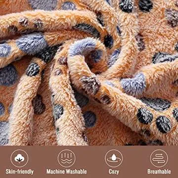 1 Pack 3 Blankets Super Soft Fluffy Premium Fleece Pet Blanket Flannel Throw for Dog Puppy Cat Paw B...