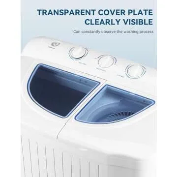 Cucina Magica 28Lbs Twin Tub Semi-Automatic Washing Machine - Portable Washing Machine with Drain Pump, Efficient Laundry Machine and Spin Drying for Home, Apartments and Dorms, RVs