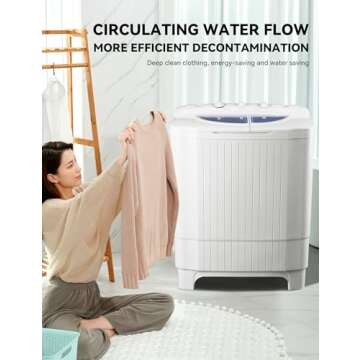 Cucina Magica 28Lbs Twin Tub Semi-Automatic Washing Machine - Portable Washing Machine with Drain Pump, Efficient Laundry Machine and Spin Drying for Home, Apartments and Dorms, RVs