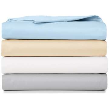 Amazon Basics 400 Thread Count Sheet Set, Queen, White