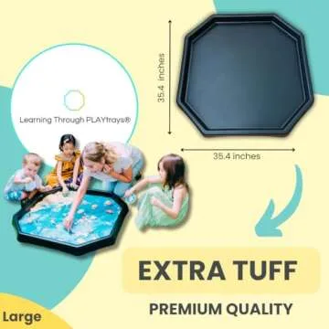 Learning Through PLAYtrays TUFF Tray Large Black, Textured Sensory Tray, Extra TUFF Premium Quality,...