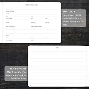 Skyline Notary Journal - Durable Notary Record Book 250 Entries