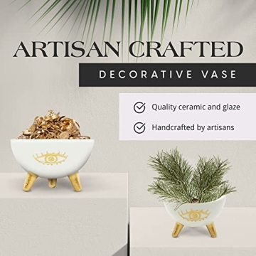 SLS SUPPLY FLORA Gold Evil Eye Planter Bowl for Decor