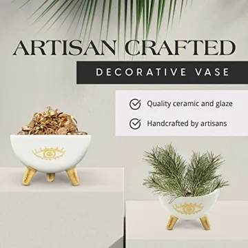 SLS SUPPLY FLORA Gold Evil Eye Planter Bowl for Decor