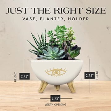 SLS SUPPLY FLORA Gold Evil Eye Planter Bowl for Decor