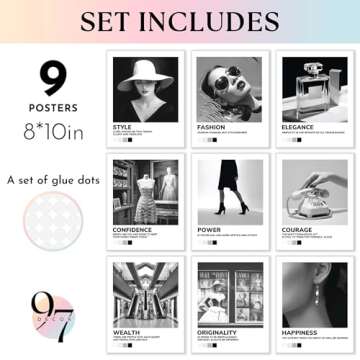 97 Decor Boujee Room Decor - Black And White Wall Art Posters, Black And White Pictures for Wall Dec...