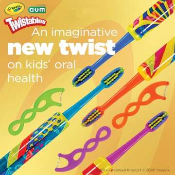 GUM Crayola Twistables Kids Flossers with Fun Flavors