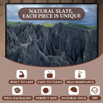 Elegant Slate Drink Coasters with Metal Holder for Home