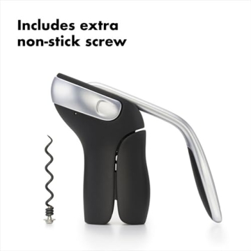 OXO Steel Vertical Lever Corkscrew with Removable Foil Cutter