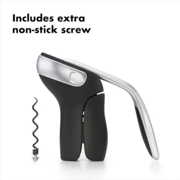 OXO Steel Vertical Lever Corkscrew with Removable Foil Cutter